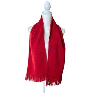 Fownes Polartec Wintertec Water Repellant Scarf with Fringe Red